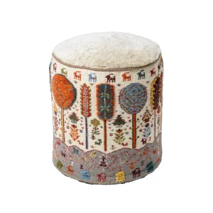 Kilim Pouf - Cream color