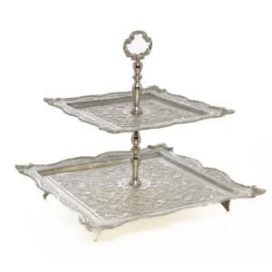 Diba- Two tiered silver plated heritage tray